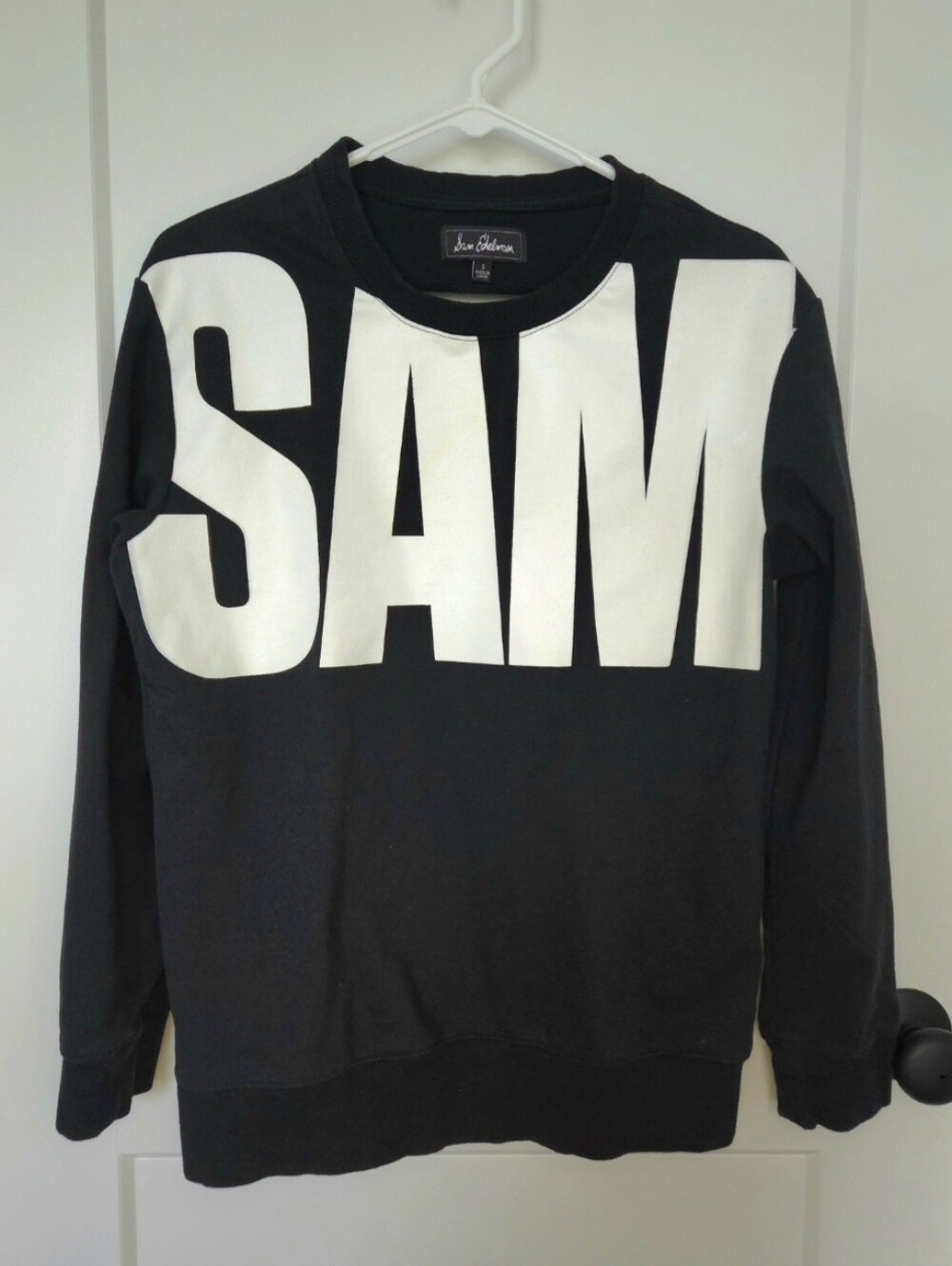 Sam Edelman Black Crewneck Sweatshirt with Open Back. Size S. #AH